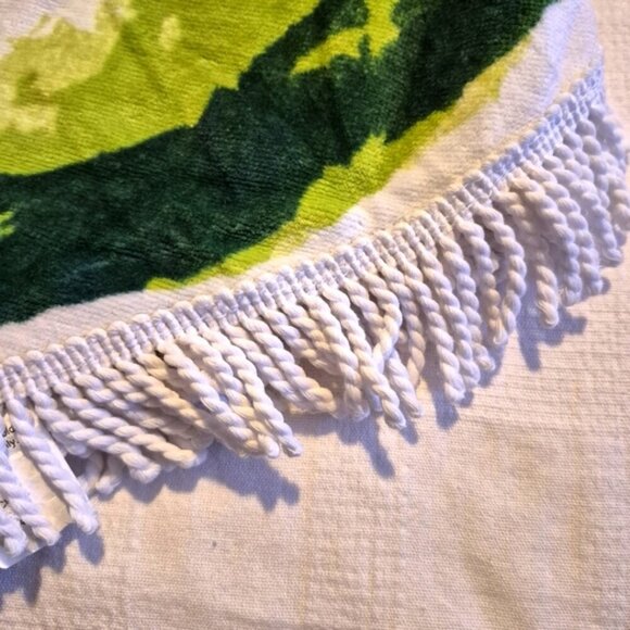 Summer Sol Watermelon round beach towel 55" diameter, fringed trim NWT - Picture 2 of 5